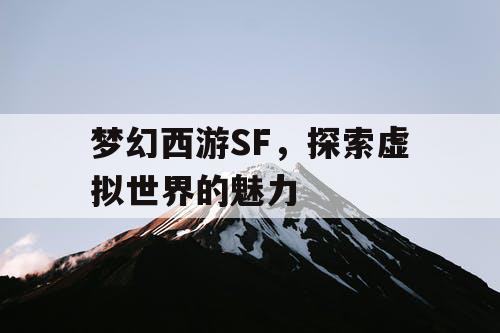 梦幻西游SF，探索虚拟世界的魅力