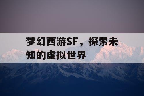 梦幻西游SF，探索未知的虚拟世界