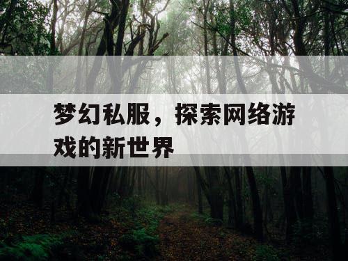 梦幻私服，探索网络游戏的新世界