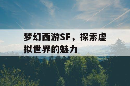 梦幻西游SF，探索虚拟世界的魅力