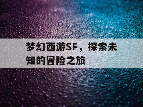 梦幻西游SF，探索未知的冒险之旅